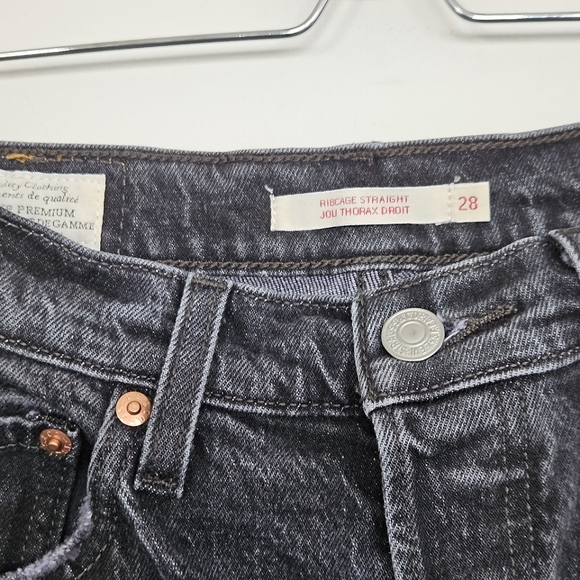 Levi’s Ribcage Straight Ankle Jean Feelin Cagey Black Size 27/28 - Picture 9 of 12